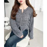 シャーリングジップニットカーディガン | moment+ | 詳細画像27