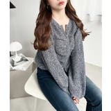 シャーリングジップニットカーディガン | moment+ | 詳細画像30