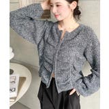 シャーリングジップニットカーディガン | moment+ | 詳細画像33