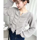 シャーリングジップニットカーディガン | moment+ | 詳細画像36