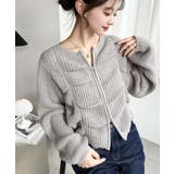 シャーリングジップニットカーディガン | moment+ | 詳細画像37