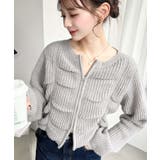 シャーリングジップニットカーディガン | moment+ | 詳細画像39