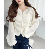 シャーリングジップニットカーディガン | moment+ | 詳細画像5