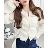 シャーリングジップニットカーディガン | moment+ | 詳細画像6