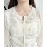 シャーリングジップニットカーディガン | moment+ | 詳細画像8