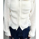 シャーリングジップニットカーディガン | moment+ | 詳細画像9