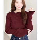 ＼シンプルなのに映える配色／クルーネック配色メローリブニットプルオーバー | moment+ | 詳細画像46 