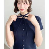 タイ付きスクエアネック半袖SSニットカーディガン | moment+ | 詳細画像27