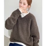 ＼洗えて楽ちん♪ Vネックゆったりもちもちミックスカラーニットプルオーバー（自宅… | moment+ | 詳細画像30 