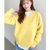 ＼洗えて楽ちん♪ Vネックゆったりもちもちミックスカラーニットプルオーバー（自宅… | moment+ | 詳細画像48 