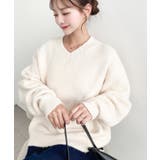 ＼洗えて楽ちん♪ Vネックゆったりもちもちミックスカラーニットプルオーバー（自宅… | moment+ | 詳細画像6 