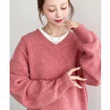 ＼洗えて楽ちん♪ Vネックゆったりもちもちミックスカラーニットプルオーバー（自宅… | moment+ | 詳細画像62 