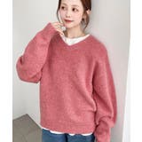 ＼洗えて楽ちん♪ Vネックゆったりもちもちミックスカラーニットプルオーバー（自宅… | moment+ | 詳細画像63 