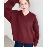 ＼洗えて楽ちん♪ Vネックゆったりもちもちミックスカラーニットプルオーバー（自宅… | moment+ | 詳細画像66 