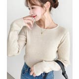 ナチュラル | \シンプルで無双♡/クルーネックリブニットプルオーバー | moment+