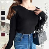 ＼シンプルな中に個性を◎／アシメネックリブニットプルオーバー | moment+ | 詳細画像1 