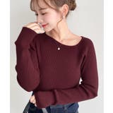 ボルドー | ＼シンプルな中に個性を◎／アシメネックリブニットプルオーバー | moment+