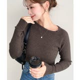 ブラウン系その他 | ＼シンプルな中に個性を◎／アシメネックリブニットプルオーバー | moment+