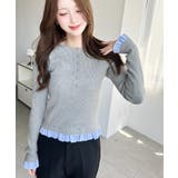 ＼大人可愛いリブニット◎／ドッキングフリルヘンリートップス | moment+ | 詳細画像14 