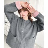＼ハリのある生地が魅力◎／バイカラーニットカーディガン | moment+ | 詳細画像7 