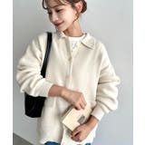 \オーバーサイズですっぽり◎/えり付きカーデニットブルゾン | moment+ | 詳細画像6