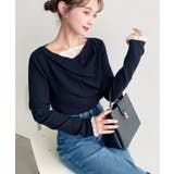 ＼ふとした仕草まで美しく／レースレイヤード風ドレープニットプルオーバー | moment+ | 詳細画像23 