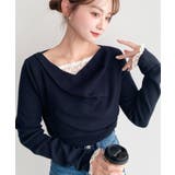 ＼ふとした仕草まで美しく／レースレイヤード風ドレープニットプルオーバー | moment+ | 詳細画像24 