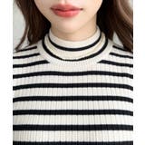 ボトルネックワイドリブカラー＆ボーダーニットプルオーバー12G | moment+ | 詳細画像14 