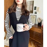 ボトルネックワイドリブカラー＆ボーダーニットプルオーバー12G | moment+ | 詳細画像17 