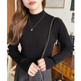 ボトルネックワイドリブカラー＆ボーダーニットプルオーバー12G | moment+ | 詳細画像18 