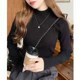 ボトルネックワイドリブカラー＆ボーダーニットプルオーバー12G | moment+ | 詳細画像19 