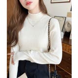 ボトルネックワイドリブカラー＆ボーダーニットプルオーバー12G | moment+ | 詳細画像2 