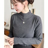 ボトルネックワイドリブカラー＆ボーダーニットプルオーバー12G | moment+ | 詳細画像31 