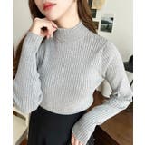 ボトルネックワイドリブカラー＆ボーダーニットプルオーバー12G | moment+ | 詳細画像36 