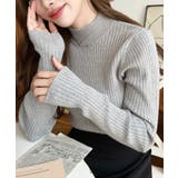 ボトルネックワイドリブカラー＆ボーダーニットプルオーバー12G | moment+ | 詳細画像37 