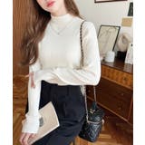 ボトルネックワイドリブカラー＆ボーダーニットプルオーバー12G | moment+ | 詳細画像4 