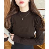 ボトルネックワイドリブカラー＆ボーダーニットプルオーバー12G | moment+ | 詳細画像41 