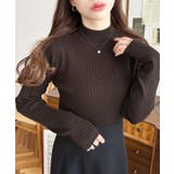 ボトルネックワイドリブカラー＆ボーダーニットプルオーバー12G | moment+ | 詳細画像42 