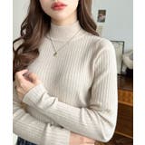 ボトルネックワイドリブカラー＆ボーダーニットプルオーバー12G | moment+ | 詳細画像56 