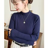 ボトルネックワイドリブカラー＆ボーダーニットプルオーバー12G | moment+ | 詳細画像67 