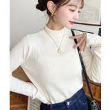 ボトルネックワイドリブカラー＆ボーダーニットプルオーバー12G | moment+ | 詳細画像7 