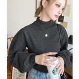 ボトルネックボリュームスリーブニットプルオーバー 12G | moment+ | 詳細画像15