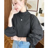 ボトルネックボリュームスリーブニットプルオーバー 12G | moment+ | 詳細画像16