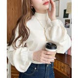 ボトルネックボリュームスリーブニットプルオーバー 12G | moment+ | 詳細画像2