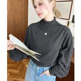 ボトルネックボリュームスリーブニットプルオーバー 12G | moment+ | 詳細画像20