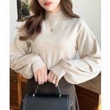 ボトルネックボリュームスリーブニットプルオーバー 12G | moment+ | 詳細画像22