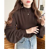 ボトルネックボリュームスリーブニットプルオーバー 12G | moment+ | 詳細画像26