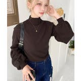 ボトルネックボリュームスリーブニットプルオーバー 12G | moment+ | 詳細画像30