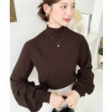 ボトルネックボリュームスリーブニットプルオーバー 12G | moment+ | 詳細画像33