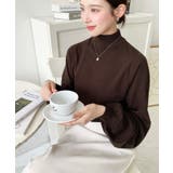 ボトルネックボリュームスリーブニットプルオーバー 12G | moment+ | 詳細画像36